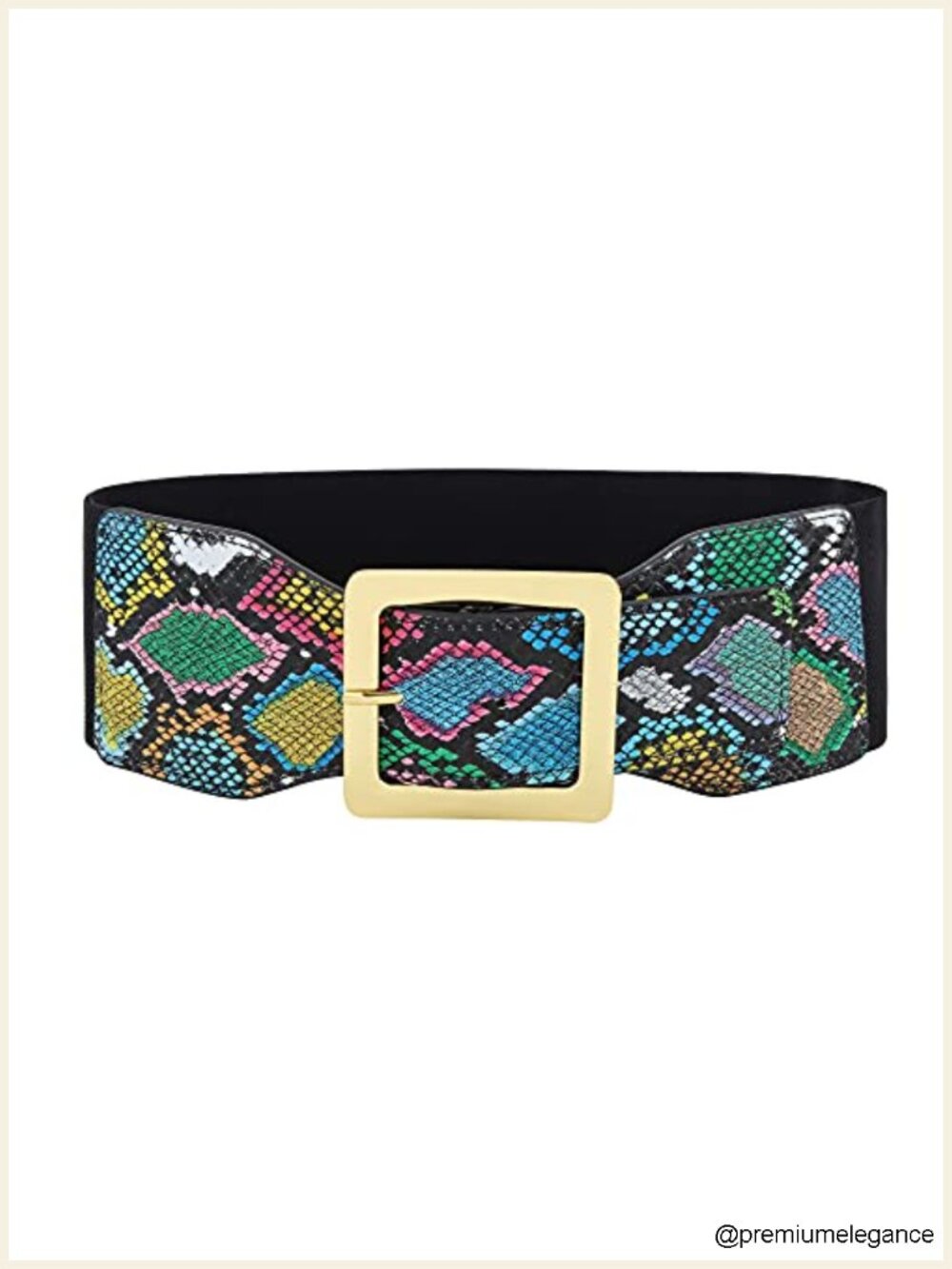 Women'S Stretchy Snakeskin PU Leather Cinch Belt